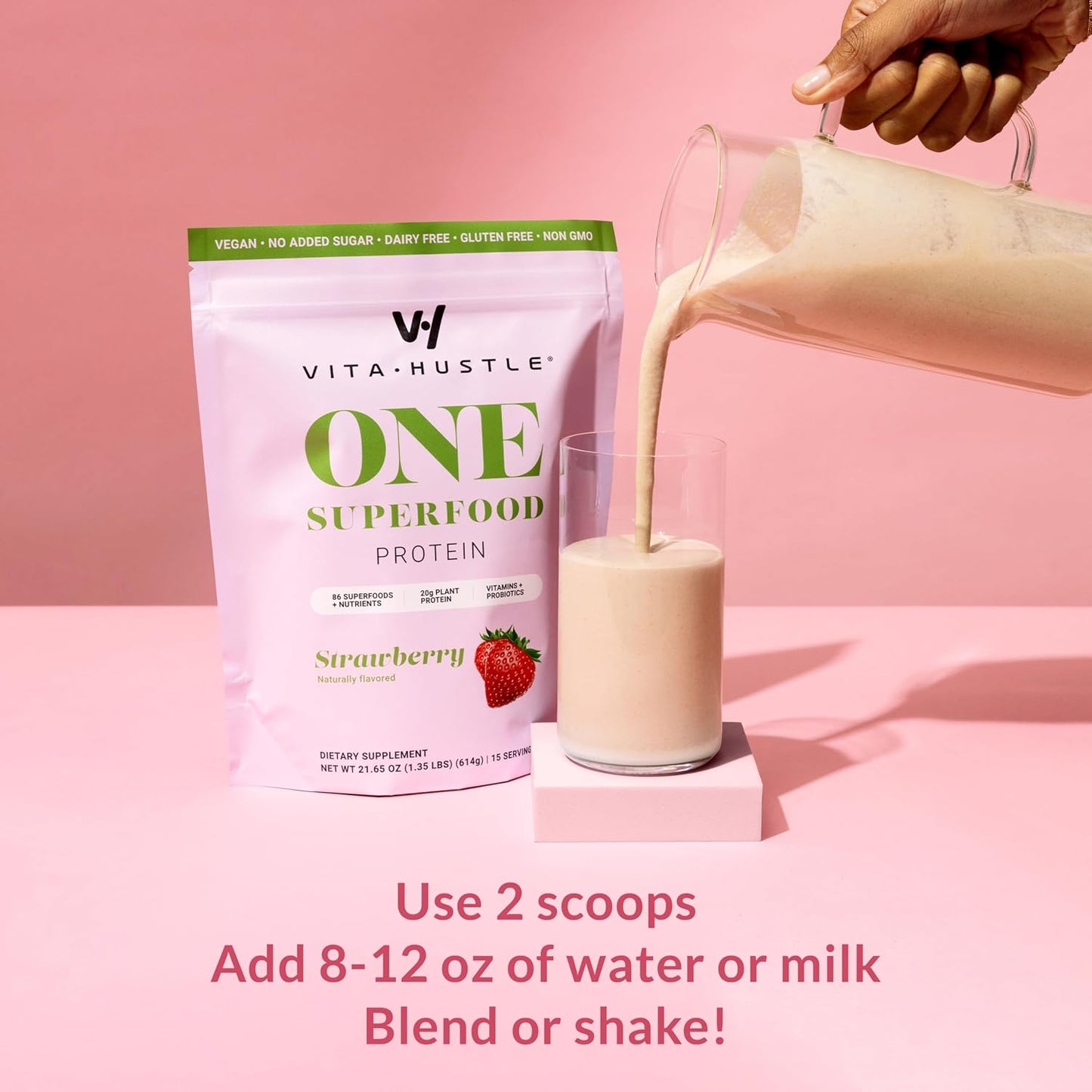 vitahustle-one-strawberry-superfood-shake-plant-based-protein-powder-with-86-superfoods-vitamins-minerals-ashwagandha-adaptogens---15-servings-vegan-founded-by-kevin-hart-4