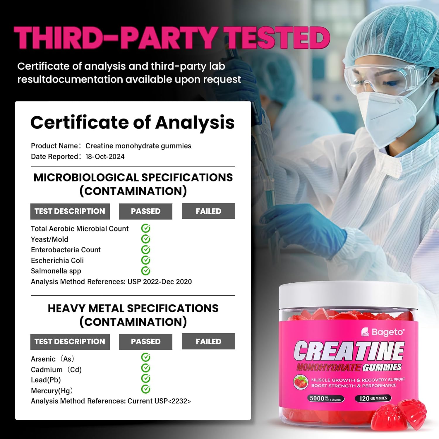 bageto-creatine-gummies-5000mg---men-women---5g-creatine-monohydrate---pre-workout-muscle-strength---vegan---120-count---strawberry-flavor-3