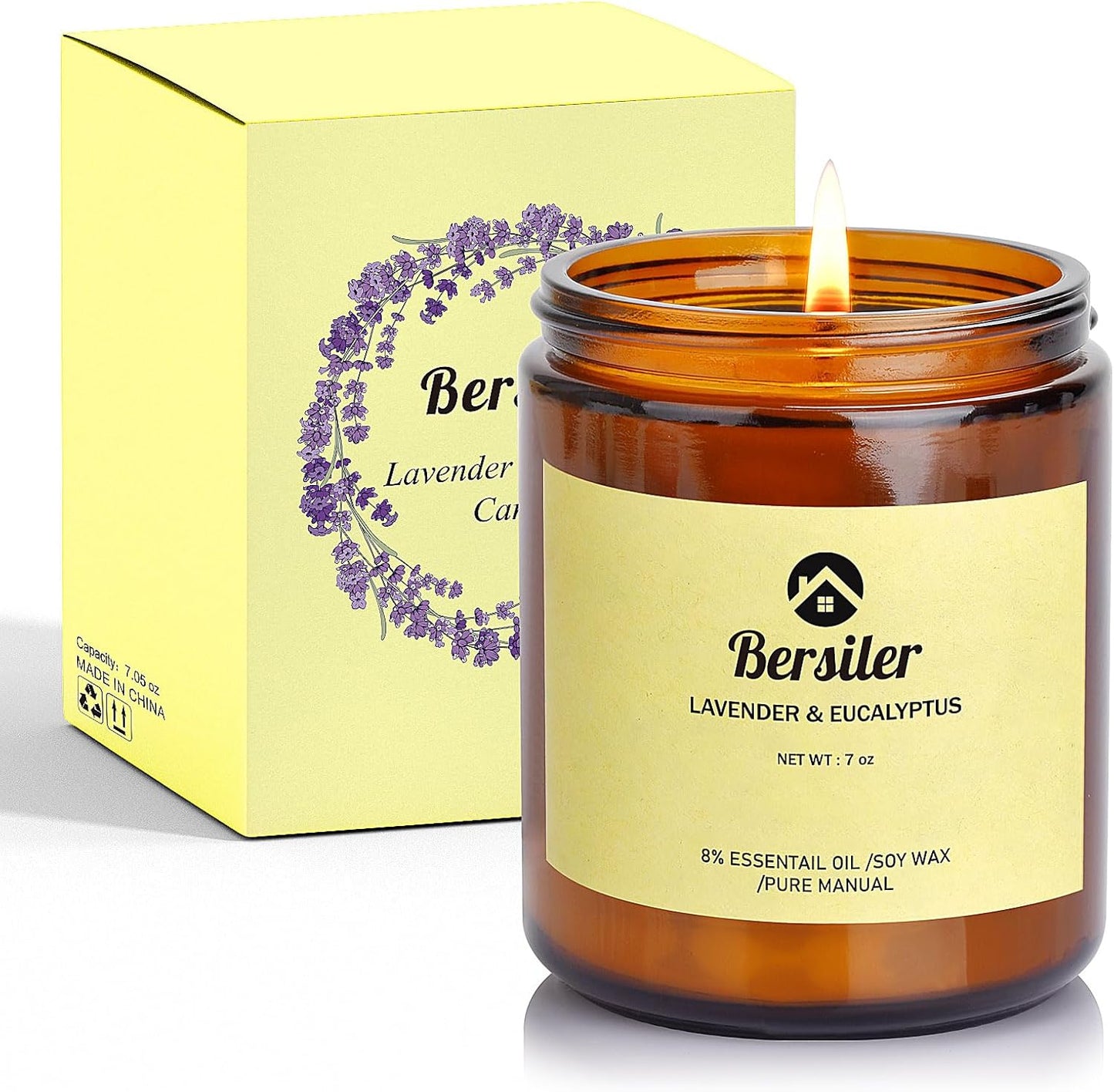 7oz Lavender Eucalyptus Aromatherapy Candle for Stress Relief - Soy Wax Blend, Ideal Gift for Women on Birthdays & Christmas - Home & Bedroom Relaxation Candle - Espot.com.au