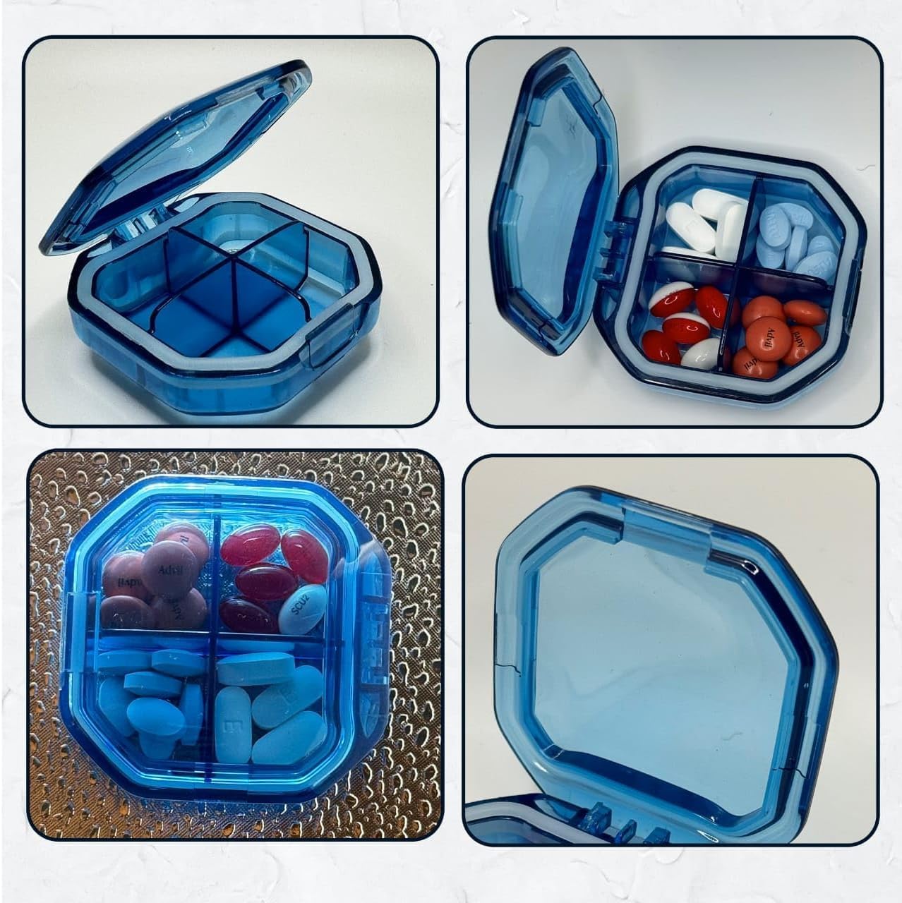 blue-yourrx-travel-pill-organizer-with-4-compartments---durable-and-watertight-pill-case-for-vitamins-supplements-and-medicine---compact-pill-container-for-purse---travel-size-pill-holder-6