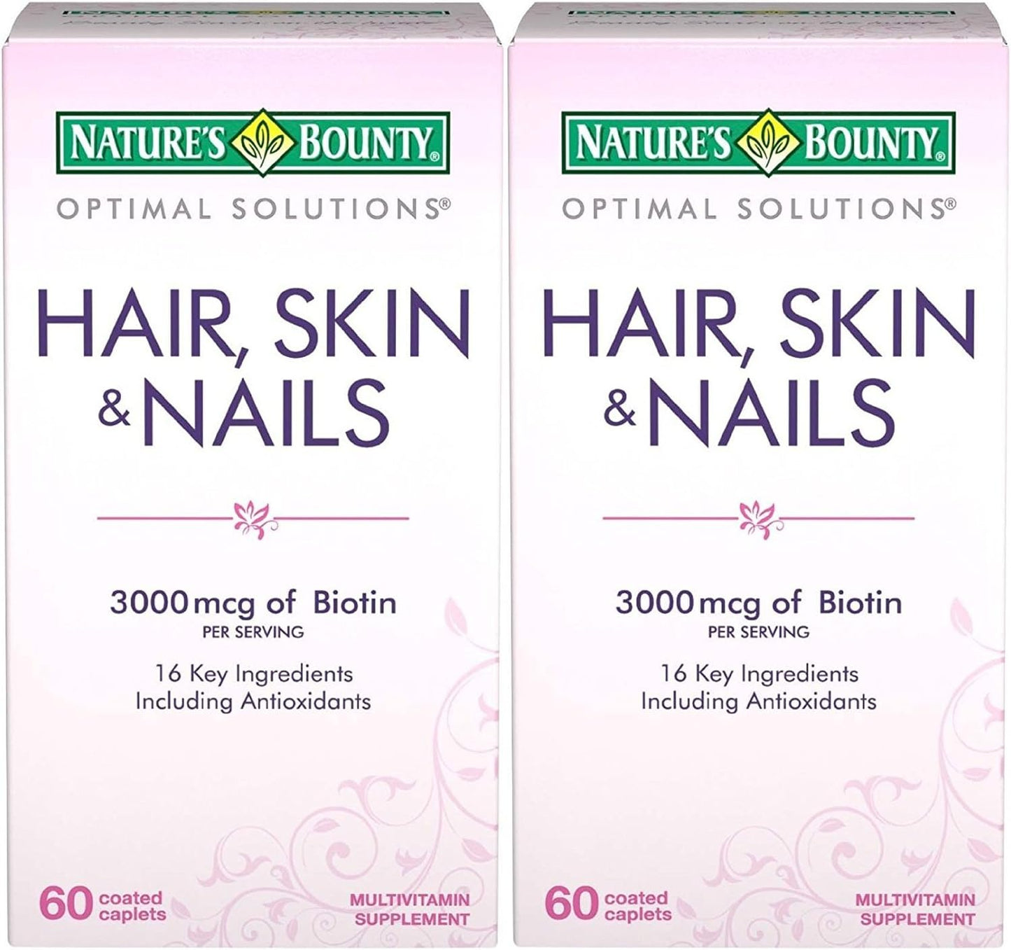 Optimal Solutions Hair, Skin & Nails Formula by Nature's Bounty - 120 Coated Caplets - Espot.com.au