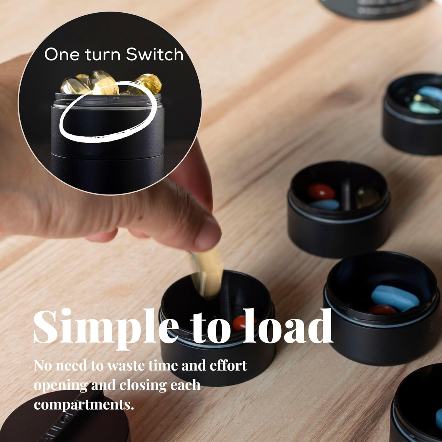 ankomn-travel-vitamin-organizer-stackable-daily-pill-case-with-quick-release-thread---airtight-once-a-day-vitamin-container---weekly-medicine-holder-black-3