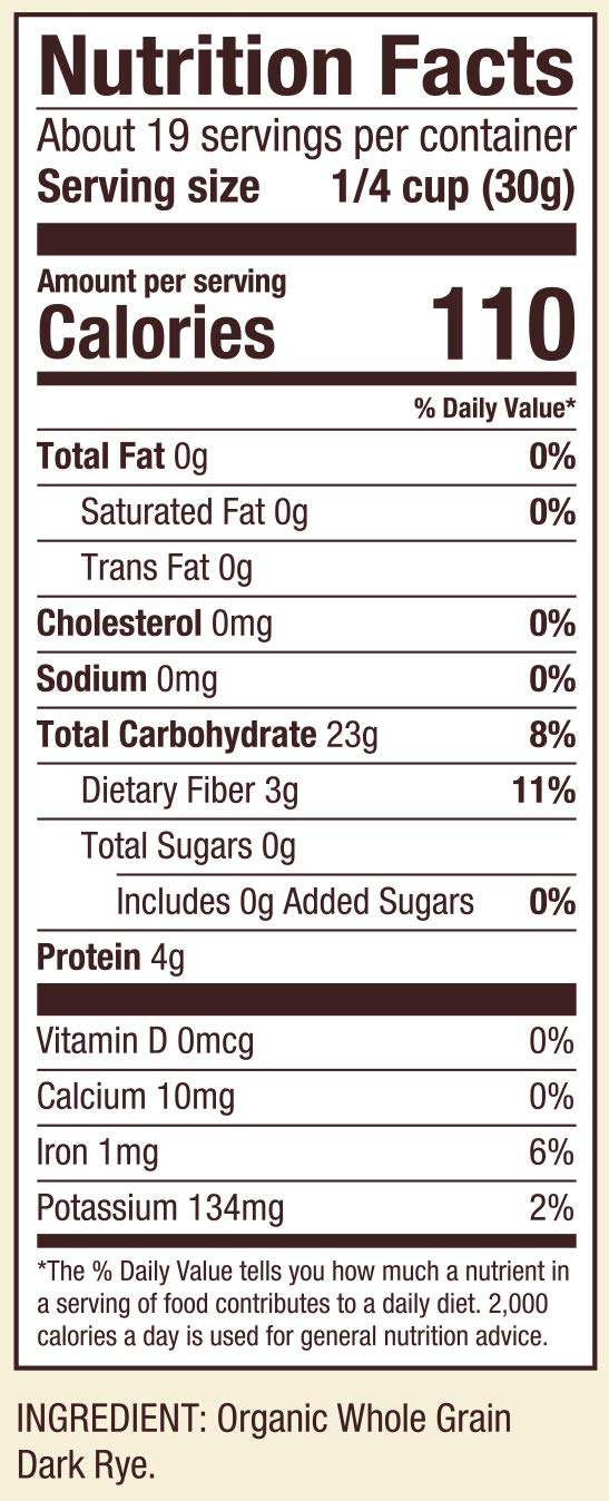 Organic Dark Rye Flour 20oz - Non GMO, Whole Grain, Vegan, Kosher by Bob's Red Mill - Espot.com.au