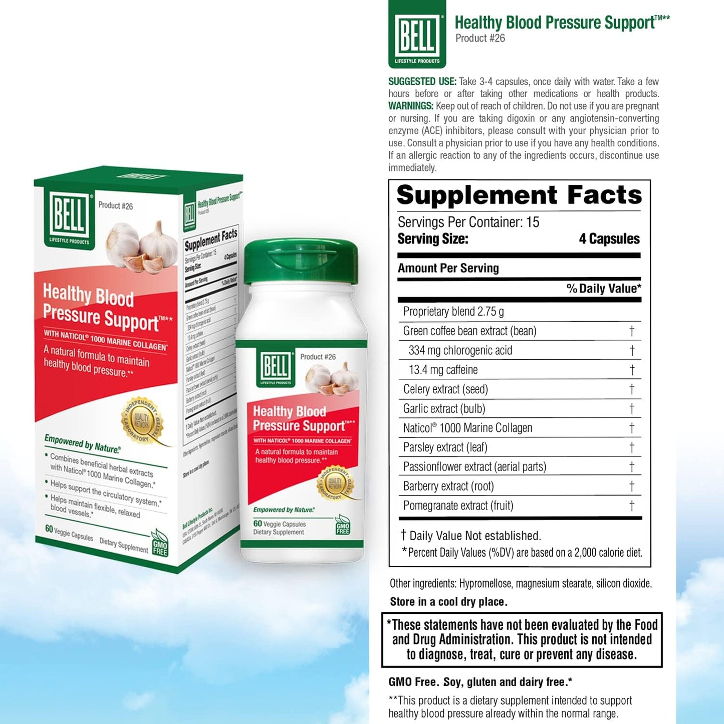 bell-healthy-blood-pressure-support-natural-blend---green-coffee-bean-extract-garlic-celery-seed---60-capsules-vegan-non-gmo---blood-pressure-supplements-6