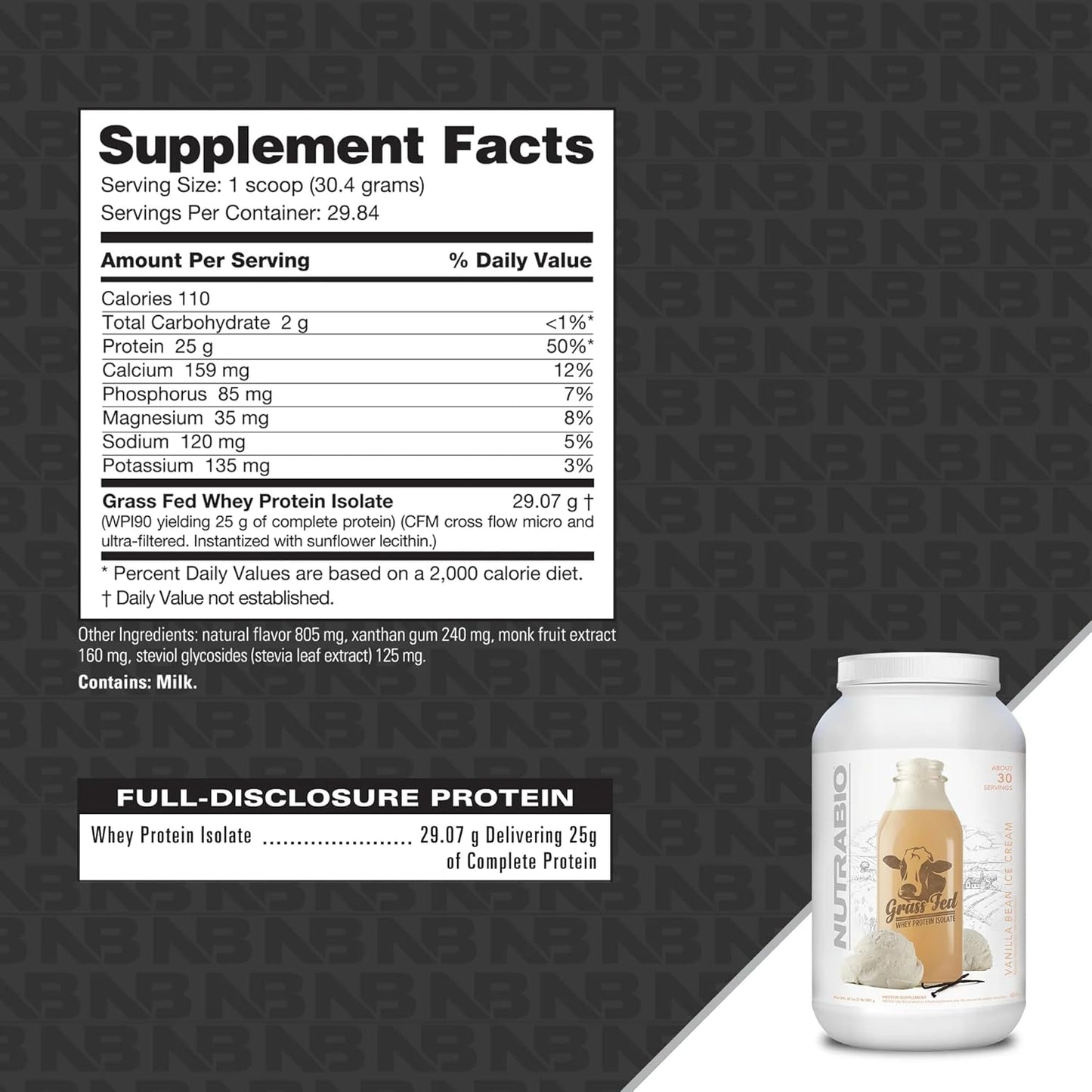 vanilla-bean-grass-fed-whey-isolate-protein-powder---25g-protein-per-serving---sugar-free-lean-muscle-supplement---2lb-29-servings-2