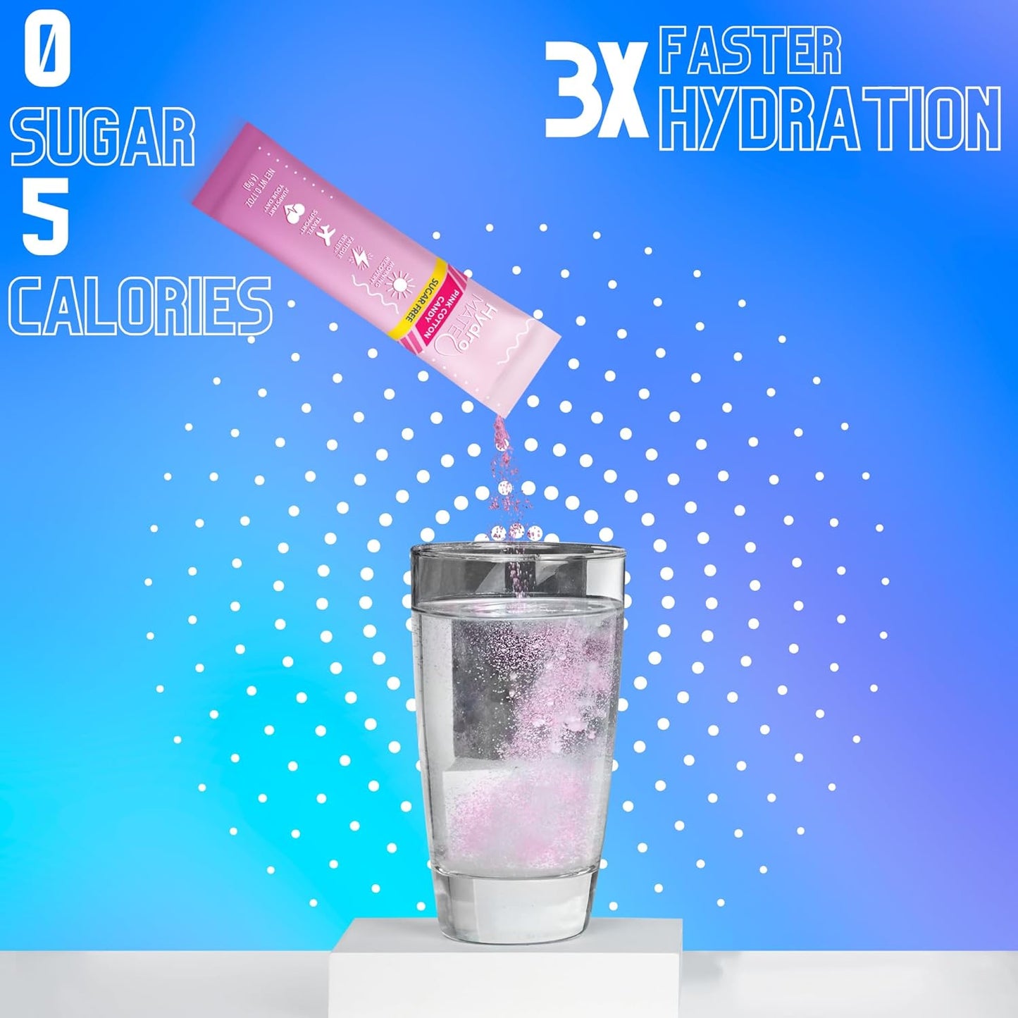hydromate-electrolytes-powder-sticks---cotton-candy-flavor-16-packets-with-vitamin-c-for-instant-hydration---sugar-free-keto-friendly-electrolyte-support-6
