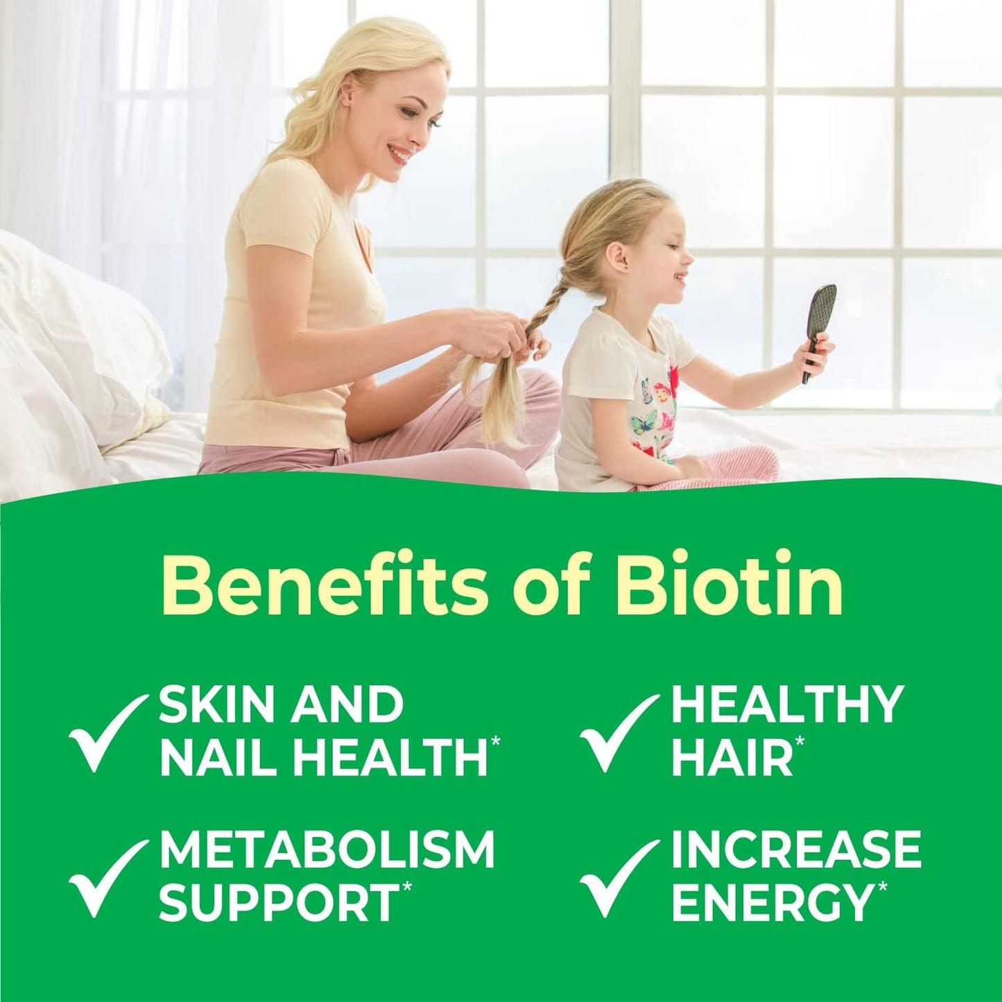 VitaWorks Kids Biotin 5000mcg Chewable Tablets - Vegan Hair Vitamins for Kids - Promotes Hair Growth, Skin & Nail Health - Tasty Biotin Supplement - 120 Chewables - Espot.com.au