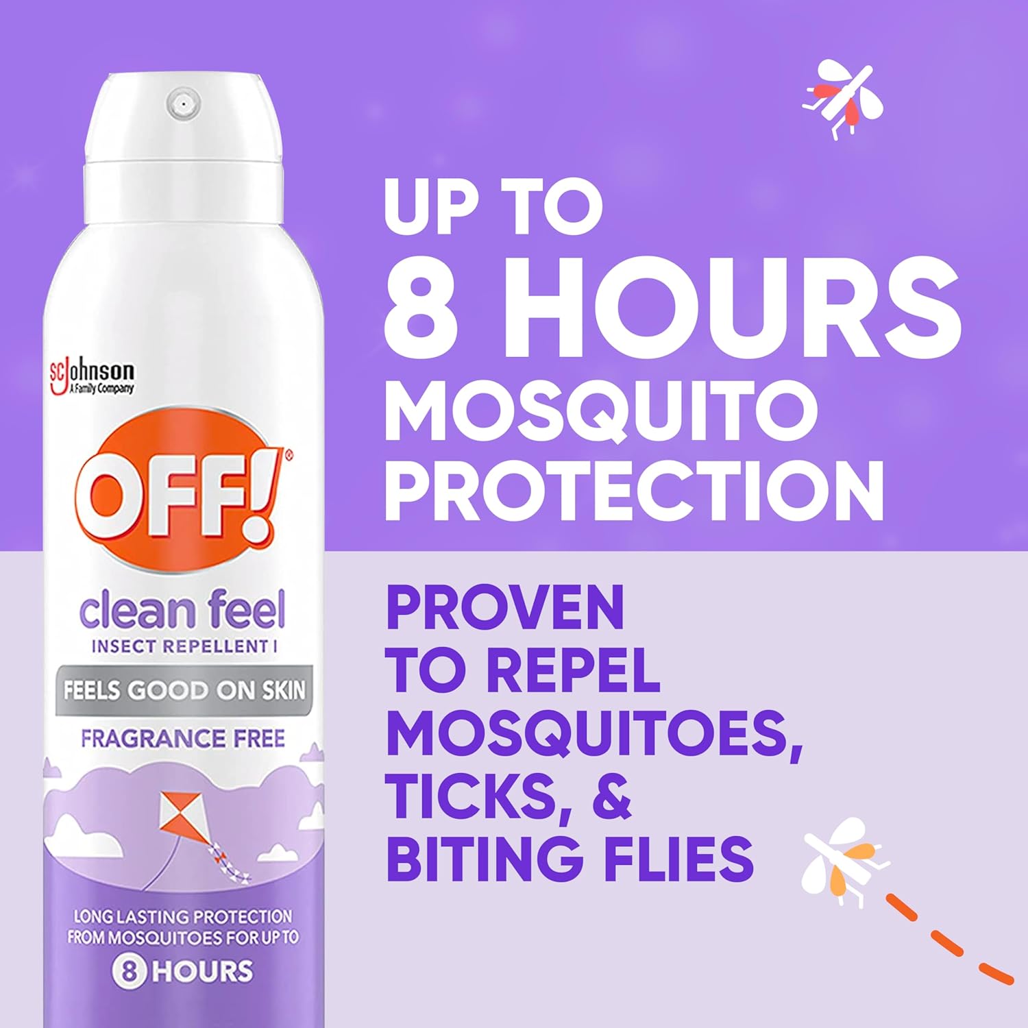 OFF! Clean Feel Insect Repellent Aerosol - 5 oz Bug Spray with 20% Picaridin for Long Lasting Protection from Mosquitoes, Gentle on Skin - Espot.com.au