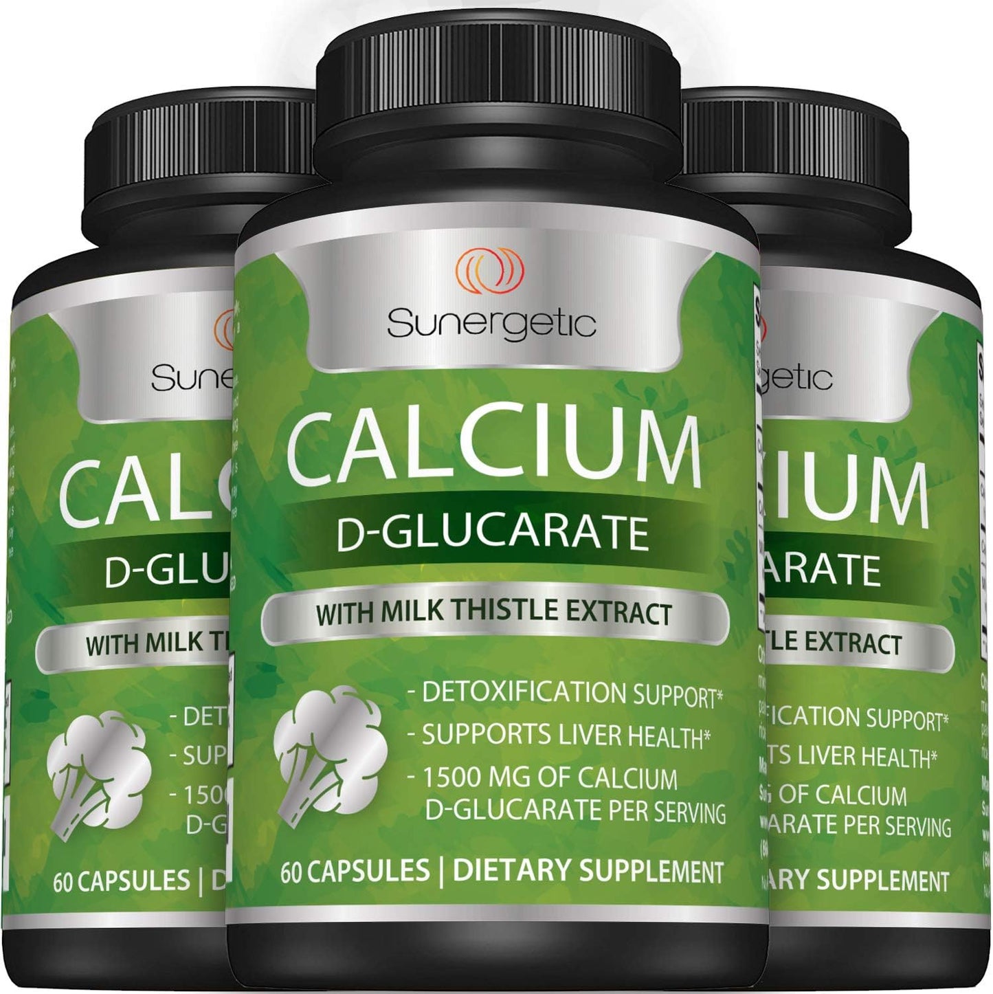 Premium Calcium D-Glucarate Supplement with Milk Thistle Extract - Liver & Detox Support - 500mg Per Serving - 60 Capsules - Espot.com.au