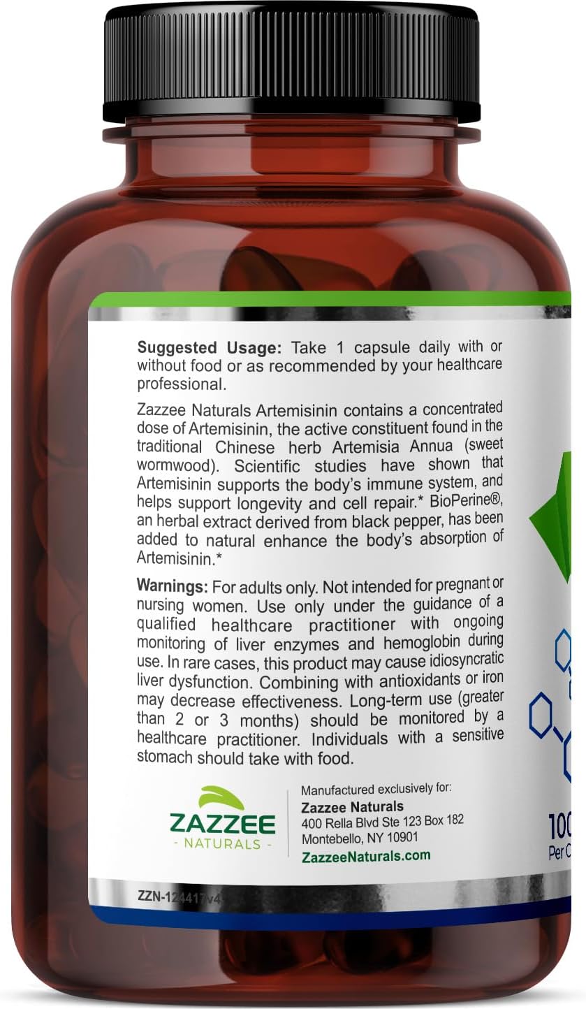 High Absorption Artemisinin Capsules - 100mg, 120 Vegan Capsules with BioPerine - Sweet Wormwood Extract for Maximum Absorption - 4 Month Supply, Non-GMO & All-Natural - Espot.com.au