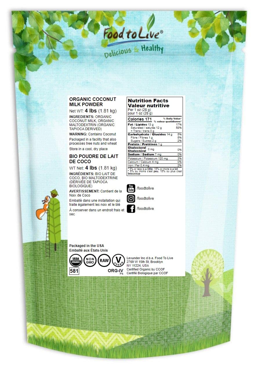 organic-coconut-milk-powder-4lb---non-gmo-dehydrated-fresh-milk-unsweetened-vegan-bulk-dairy-free-keto-friendly-plant-based-creamer---food-to-live-2