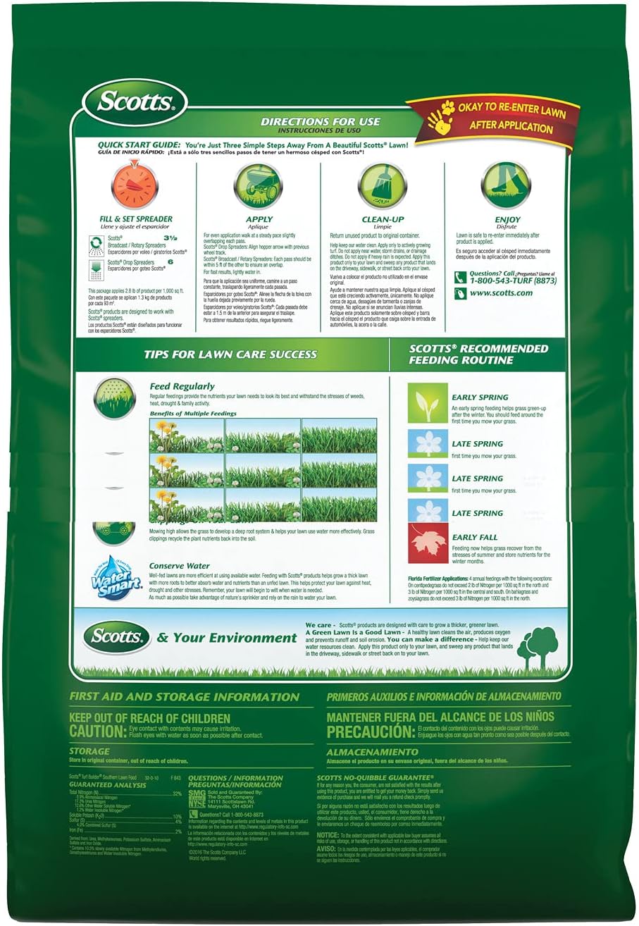 Scotts Turf Builder Southern Lawn Fertilizer - 10,000 sq. ft., 28.12 lbs. - Southern Grass Formula - Espot.com.au