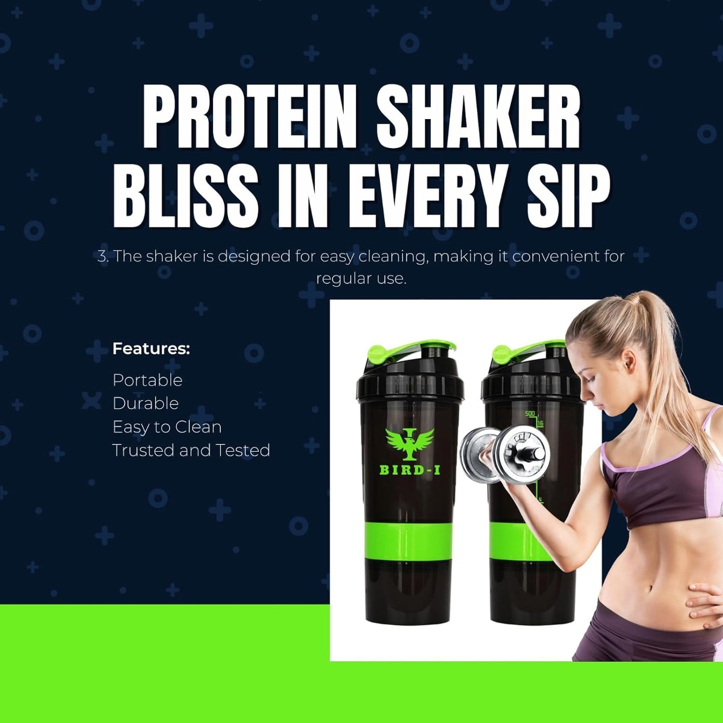 bird-i-3-in-1-gym-protein-shaker-500ml-bpa-free-metal-mixer---green-3
