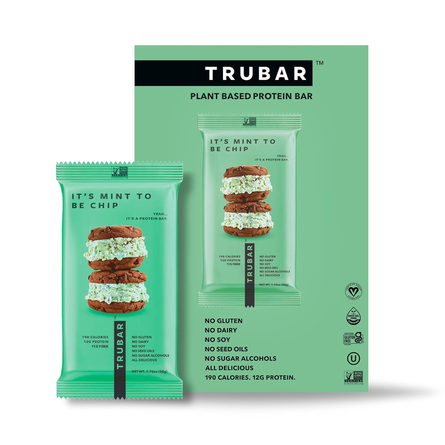 trubar-mint-to-be-chip-vegan-protein-bars---gluten-free-plant-based-high-fiber-dairy-free-low-fat-non-gmo-no-sugar-alcohols---12g-protein-13g-fiber---healthy-snack-bars---12-count-pack-1