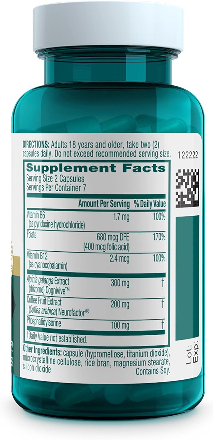 NEURIVA Ultra Decaffeinated Brain Supplement for Mental Alertness, Memory & Focus - Clinically Tested Nootropic with Cognivive, Neurofactor, Phosphatidylserine, Vitamins B6 & B12 - 14ct Capsules - Espot.com.au