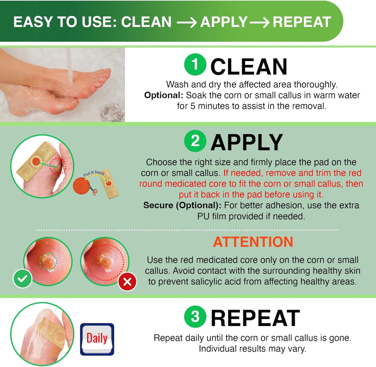 Corn Remover Pads for Feet and Toes - 30 Pack with 40% Salicylic Acid - Extra Strength Treatment for Fast Results - Medicated Bandages for Adults, Seniors, Athletes, and Workers - Espot.com.au