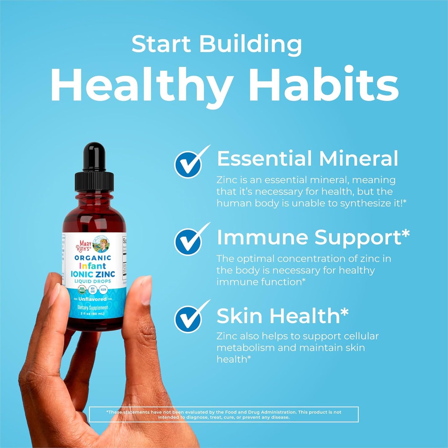 MaryRuth Organics Infant Liquid Ionic Zinc for Immune Support - Vegan Formula for Ages 0-12 Months - 1 Month Supply - 2 Fl Oz - Espot.com.au