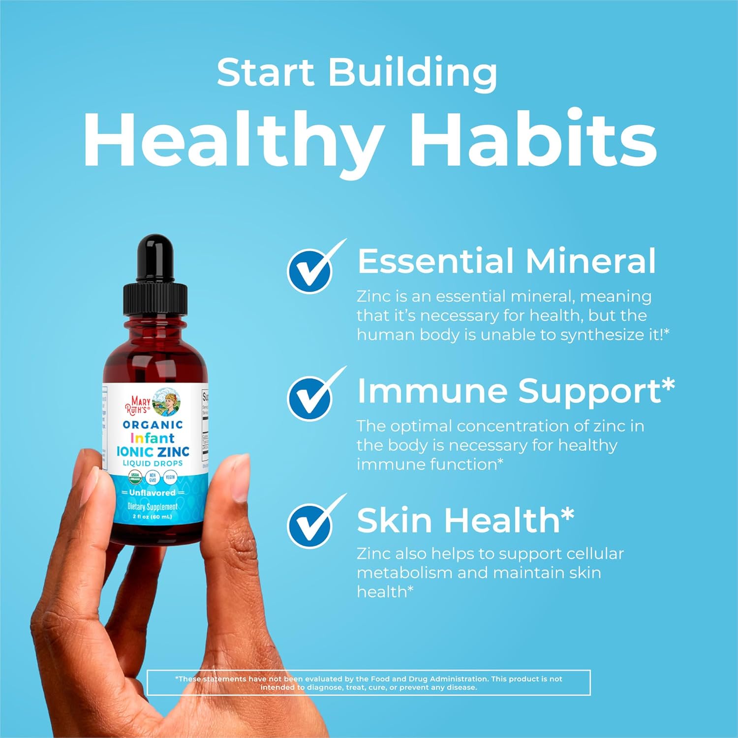 MaryRuth Organics Infant Liquid Ionic Zinc for Immune Support - Vegan Formula for Ages 0-12 Months - 1 Month Supply - 2 Fl Oz - Espot.com.au