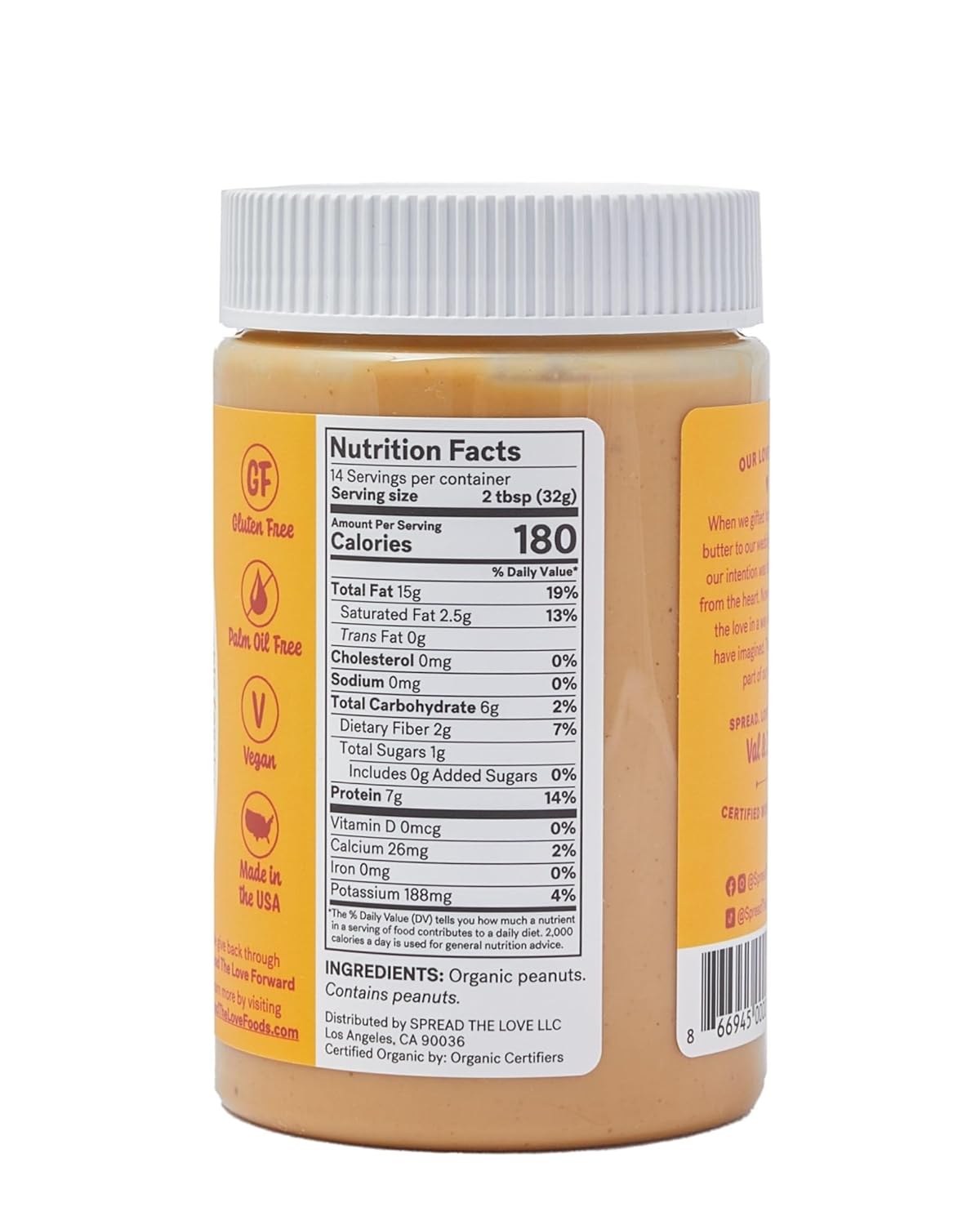 40-pack-of-spread-the-love-naked-organic-peanut-butter---organic-all-natural-vegan-gluten-free-creamy-dry-roasted---no-added-salt-sugar-palm-oil-2