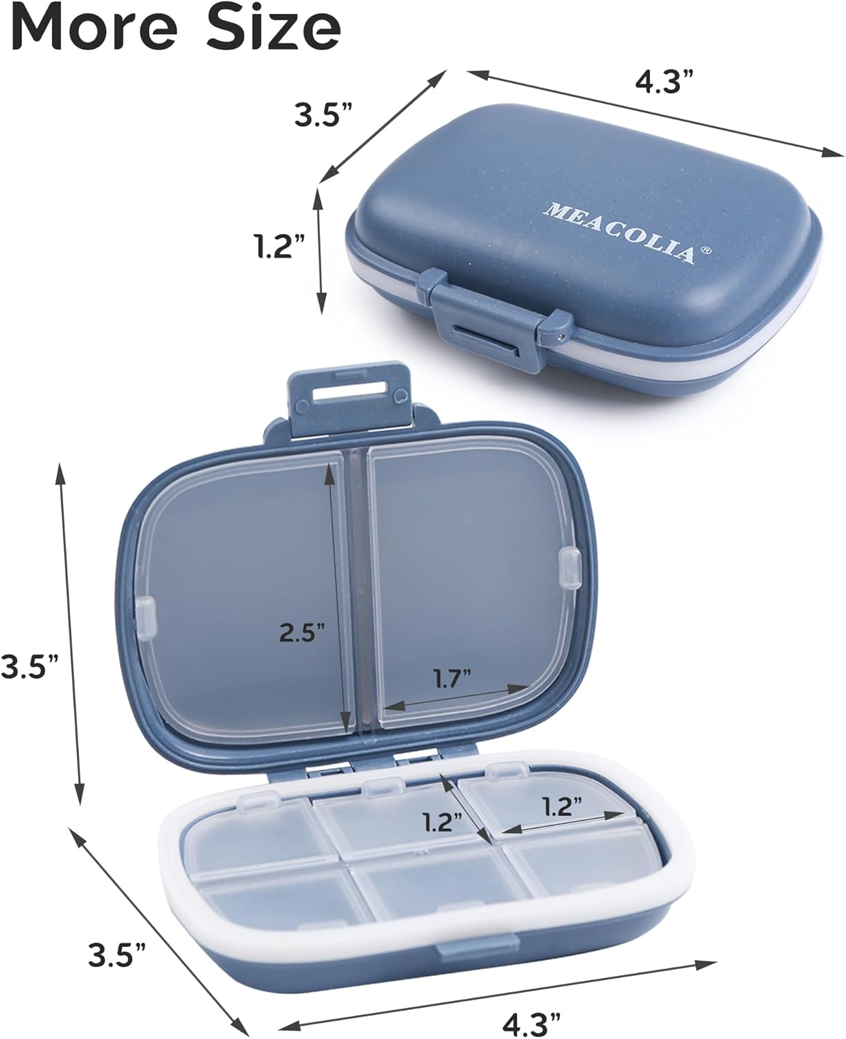 travel-pill-organizer-box-with-8-compartments---2-pack-moisture-proof-small-pill-case-for-daily-medication-and-vitamins---dark-blue-yellow---pocket-size-purse-holder-container-5