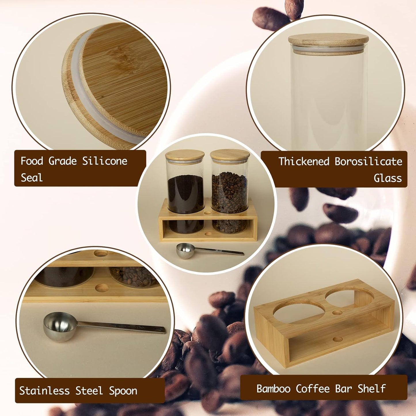 glass-coffee-container-set-with-shelf---organize-your-coffee-bar-with-jars-spoons-and-airtight-canisters-for-beans-grounds-and-nuts---2x-49oz-storage-options-3