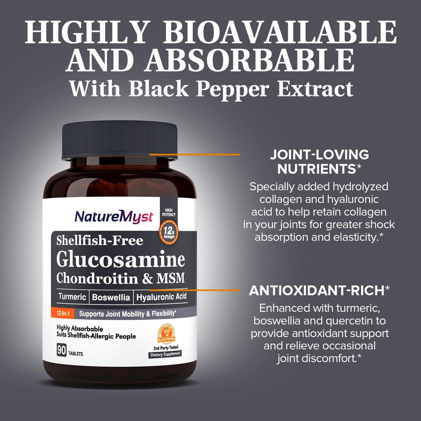 12-in-1-joint-support-supplement-with-glucosamine-chondroitin-msm-turmeric-boswellia-collagen-hyaluronic-acid---90-tablets-non-shellfish-formula-for-comfort-and-mobility-5