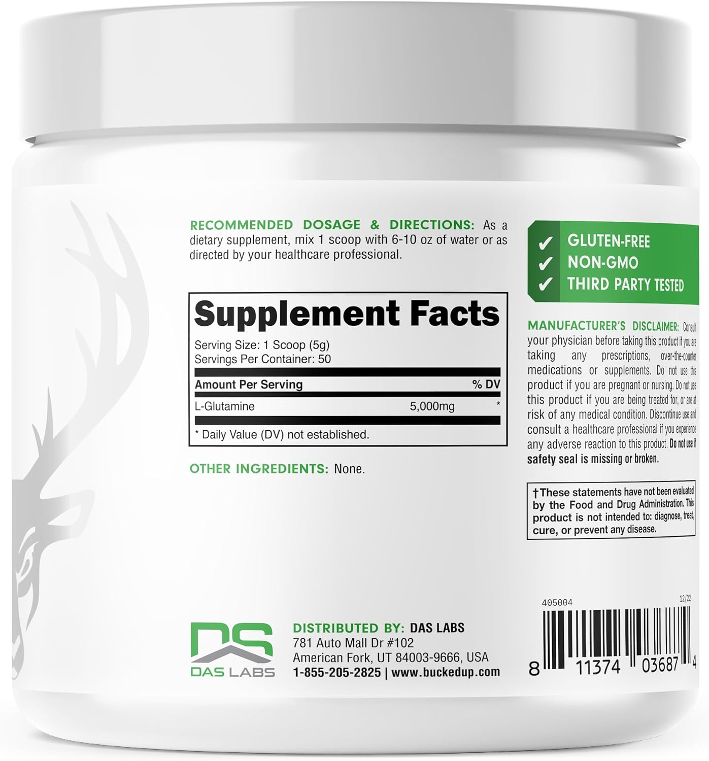 highly-potent-bucked-up-l-glutamine-powder---5000mg-50-servings-250g---muscle-recovery-immune-support-supplement-3