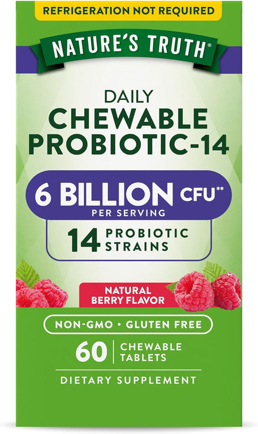 natures-truth-probiotic-chewable-tablets---6-billion-cfu-60-count-14-strains-berry-flavor---non-gmo-gluten-free---men-and-womens-digestive-health-supplement-1
