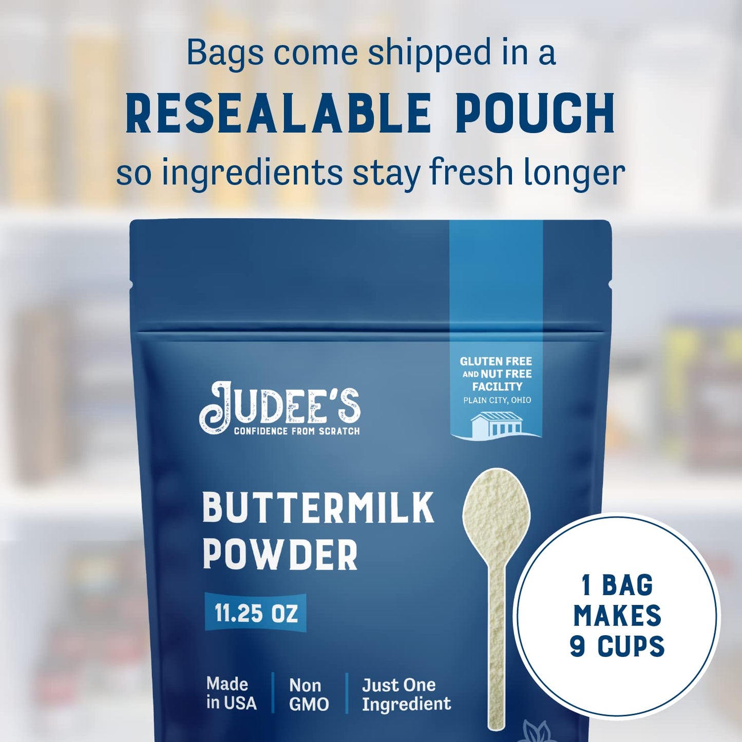 Gluten-Free Buttermilk Powder for Baking & Cooking - 11.25 oz Dried Mix for Pancakes, Fried Chicken, Cornbread by Judee's - Espot.com.au
