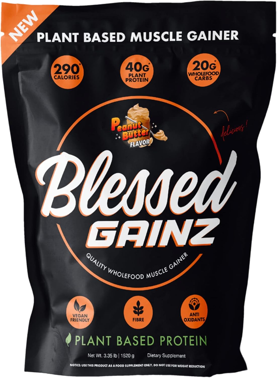 blessed-gainz-vegan-protein-powder-mass-gainer---40g-plant-based-protein-shake-with-pea-protein---meal-replacement-shake---40-servings-of-peanut-butter-flavor---vegan-protein-powder-1