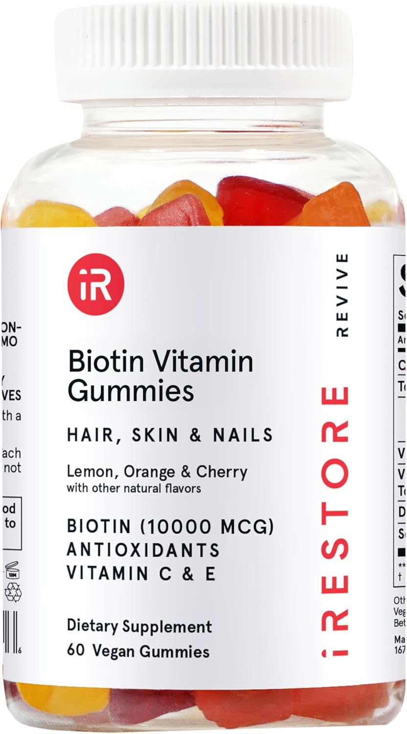 vegan-biotin-gummies-for-hair-growth-skin-nails---irestore-hair-vitamins-10000mcg---men-women-hair-gummies-1
