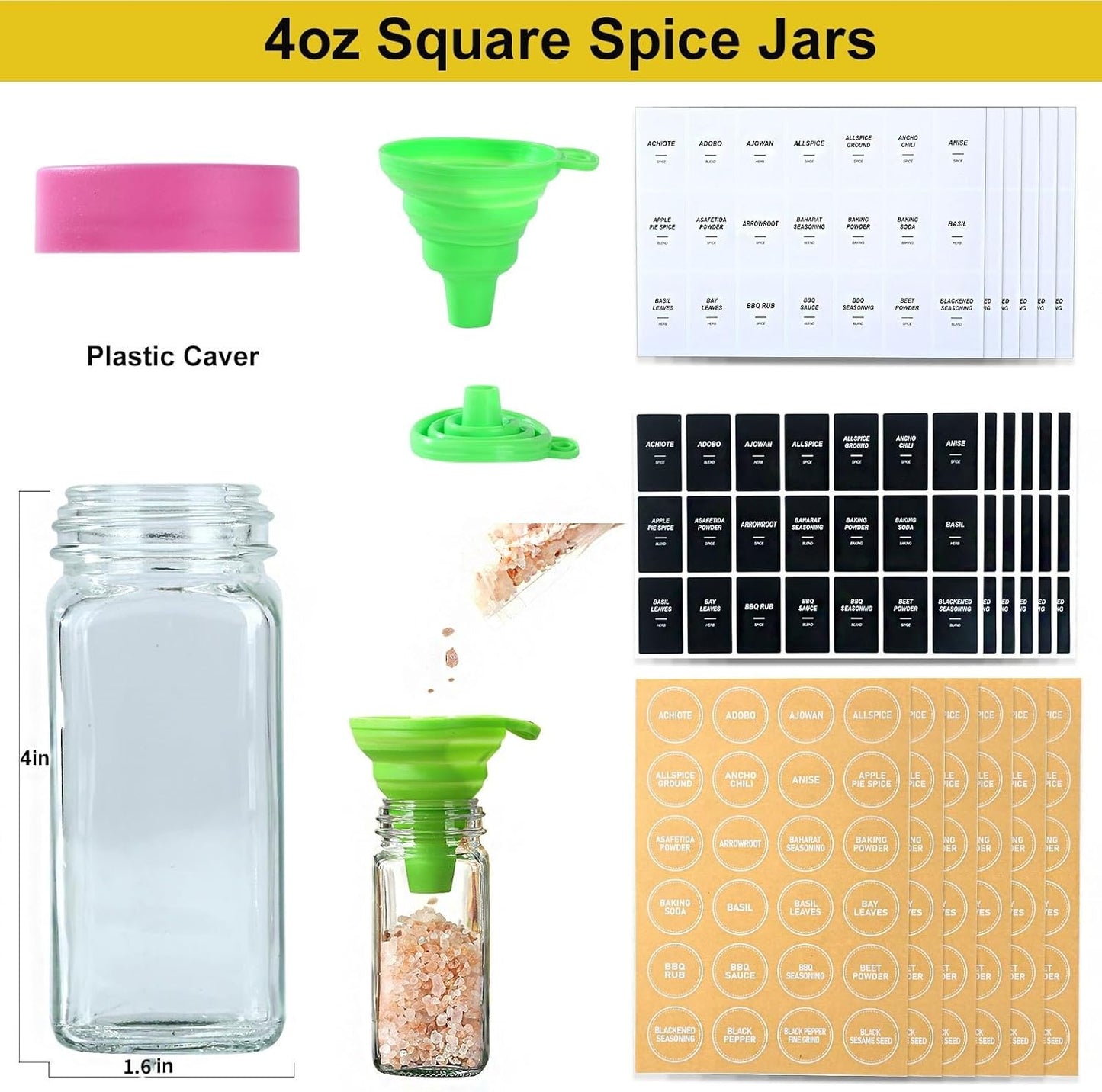 set-of-24-glass-spice-jars-with-labels---4oz-containers-with-lids-shaker-lids-labels-funnel-and-markers-4