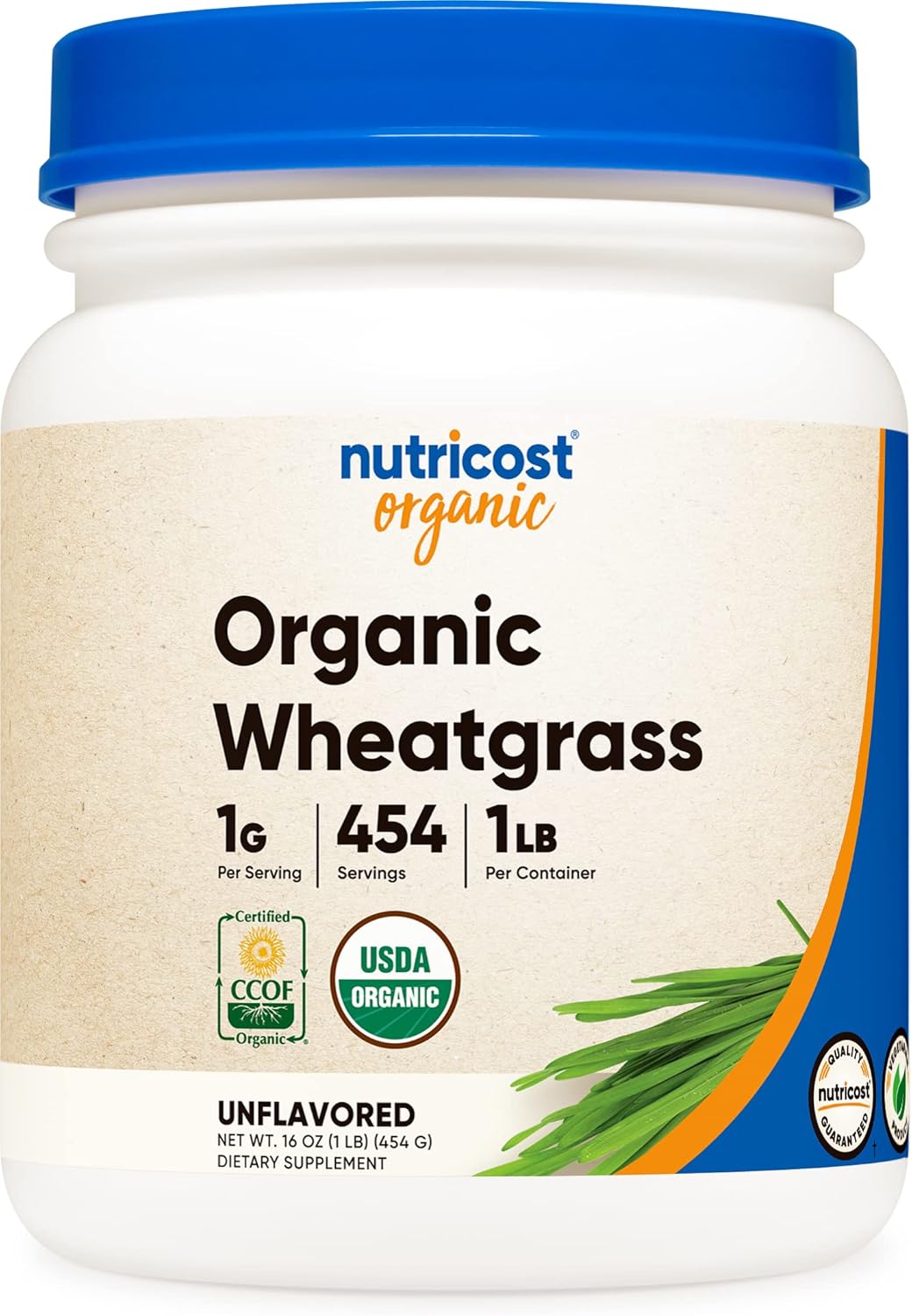 Organic Wheatgrass Powder - 1 LB Non-GMO Superfood by Nutricost - Espot.com.au