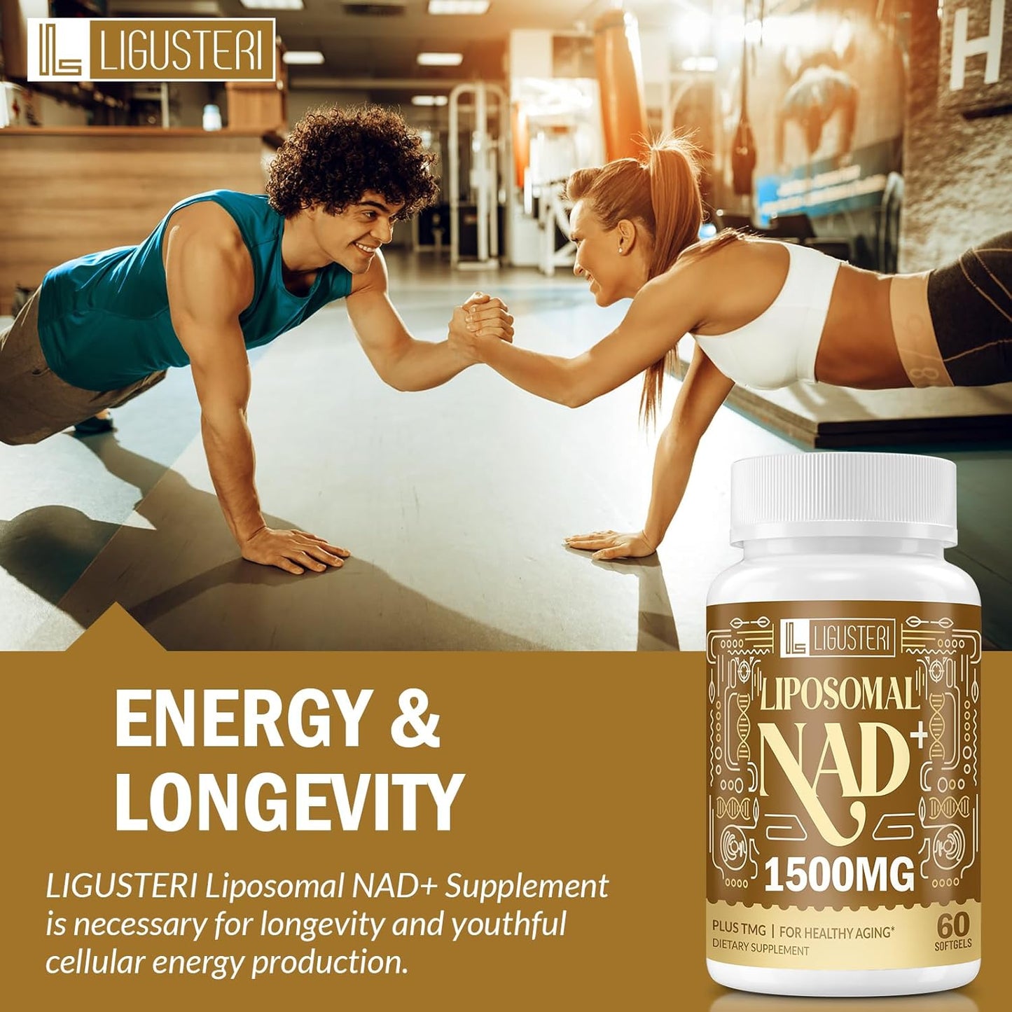 1500MG Liposomal NAD+ Supplement with TMG for Aging Defense, Energy, Heart & Brain Function - 120 Softgels - Espot.com.au