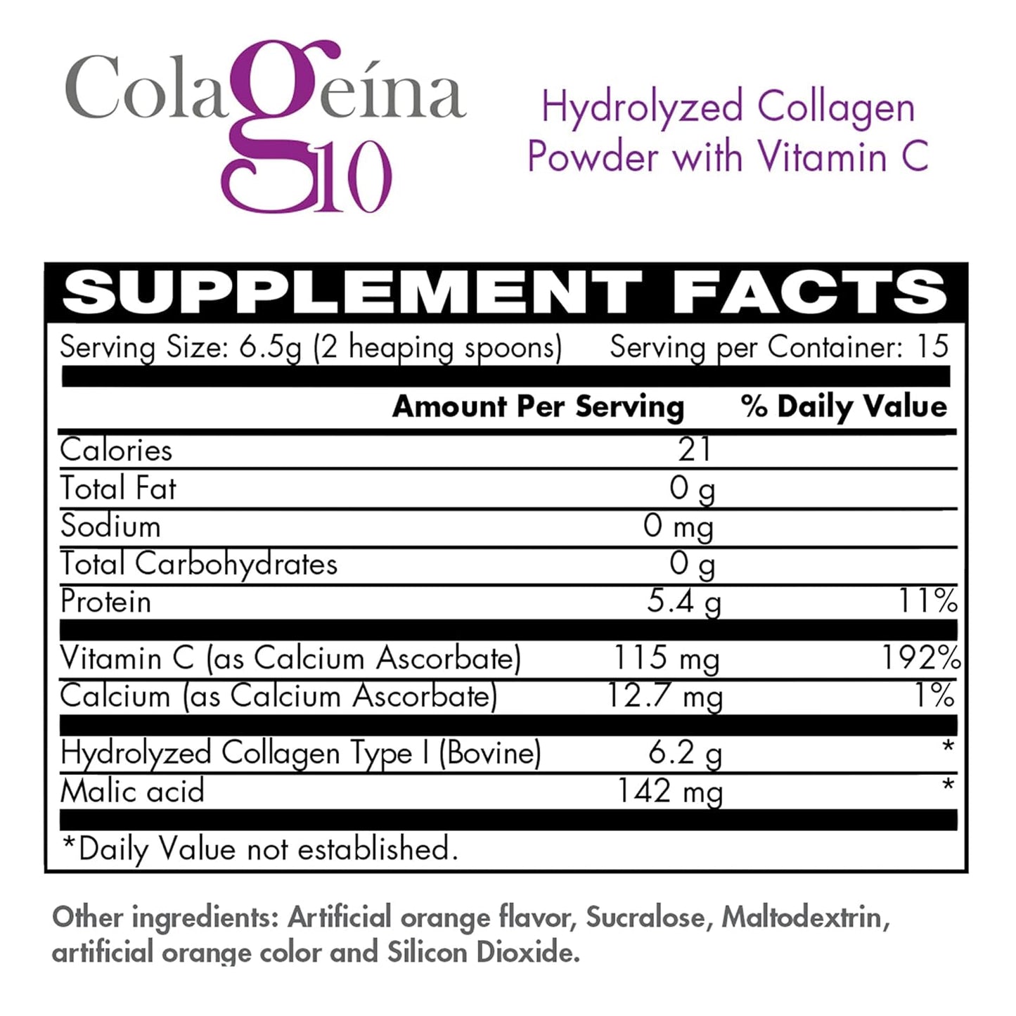 orange-flavored-collagen-powder-with-vitamin-c---anti-aging-formula---water-soluble---35-oz-jar---colageina-10-7
