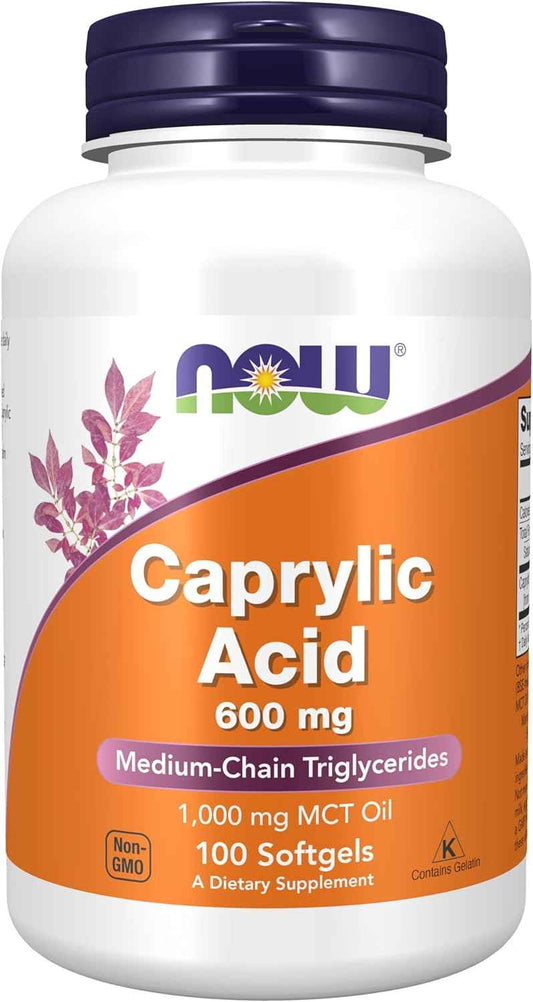 Caprylic Acid 600mg MCT Softgels by NOW Foods - 100 Count
