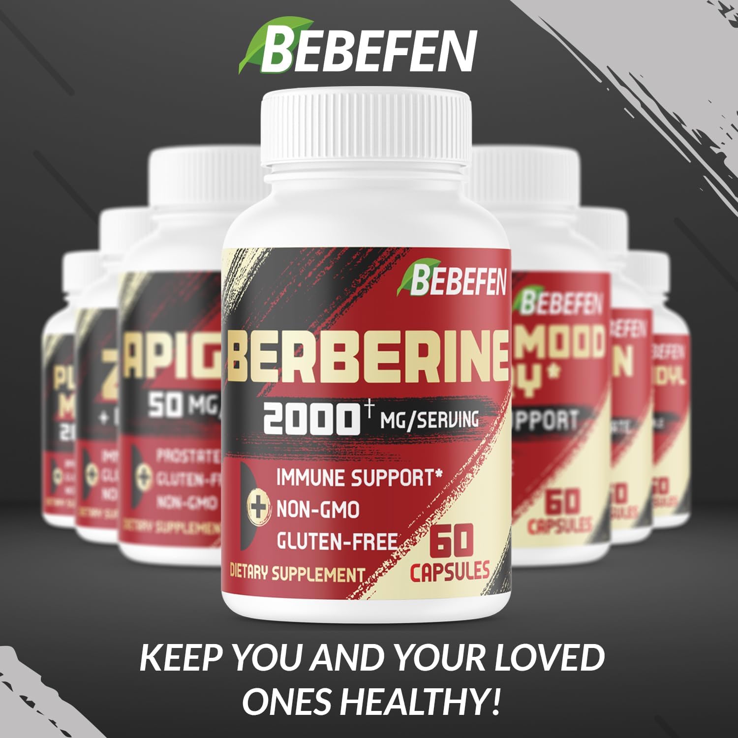BEBEFEN Berberine HCL Supplement 2000mg - Boosts Immunity & Heart Health - Non GMO, Gluten Free - Supports Cardiovascular System - Espot.com.au