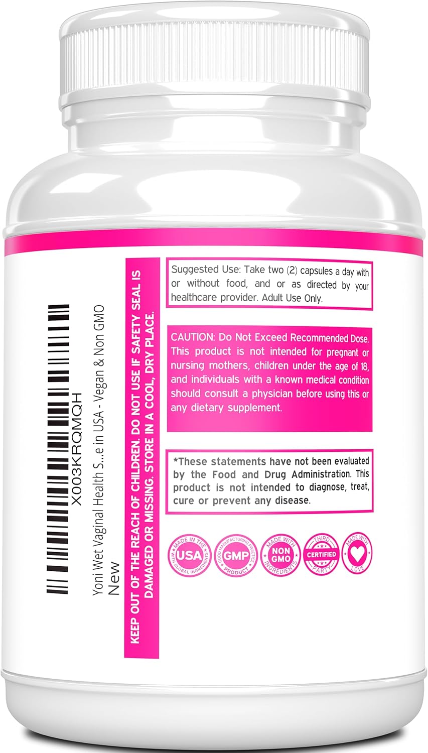 Vaginal Moisturizer & Dryness Supplement Capsules - Supports Vaginal Health & Wetness - Female Lubrication - Made in USA - Vegan & Non GMO - 3rd Party Tested - 2.5 Month Supply - Espot.com.au