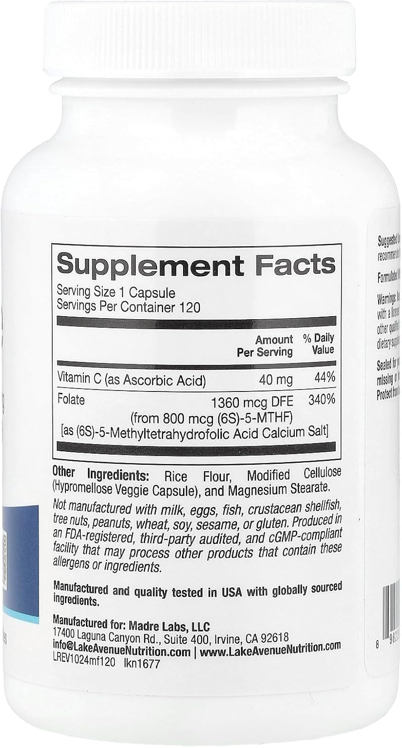 methyl-folate-800mcg-capsules-for-optimal-nutrition---120-veggie-caps---lake-avenue-2