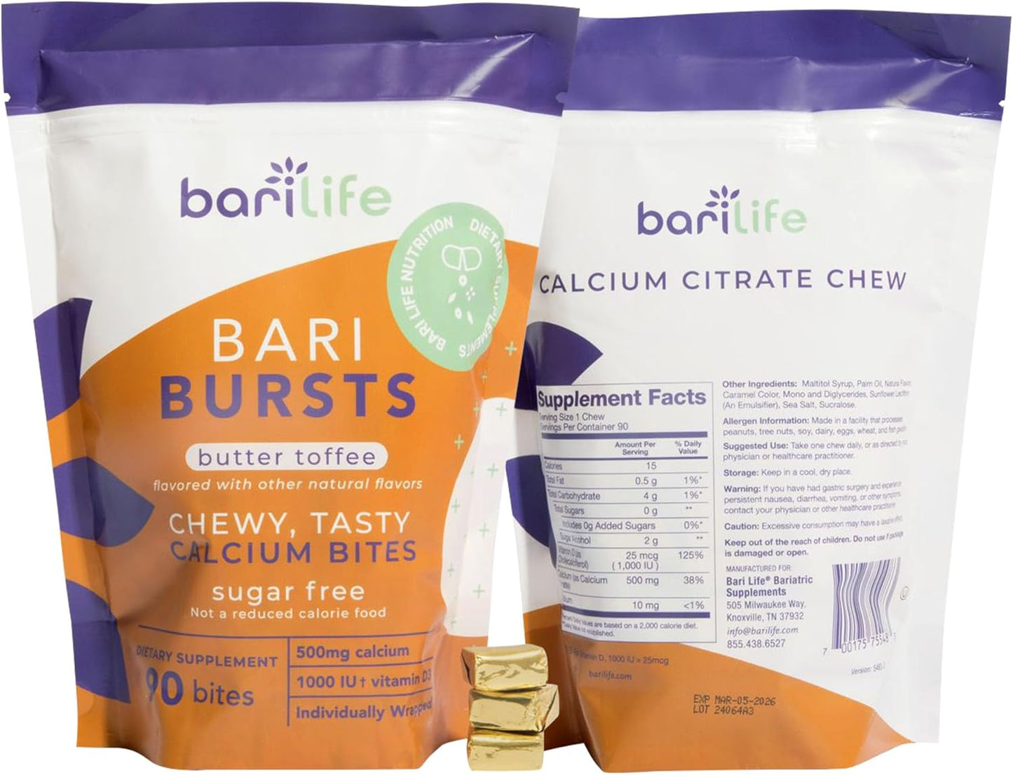 bari-life-bariburst-calcium-citrate-chews-with-vitamin-d3-for-bariatric-patients-butter-toffee-flavor---1000-iu-vitamin-d3-2