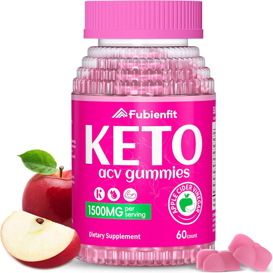 1500MG Fubienfit Keto ACV Gummies with Pomegranate Beet Juice Powder - Vegan Non GMO Formula - 60 Gummies - Espot.com.au