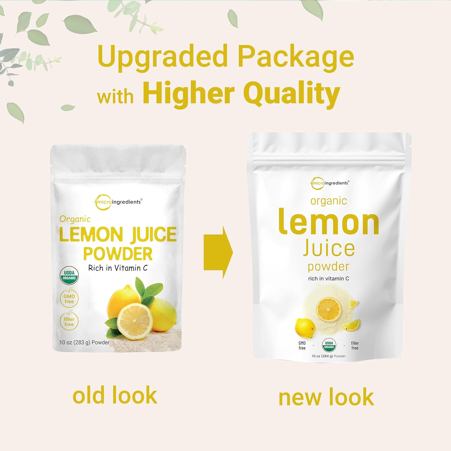 Organic Lemon Juice Powder 10oz - 2 Pack, High in Vitamin C for Immune Support, Great for Drinks & Smoothies, Vegan-Friendly - Espot.com.au