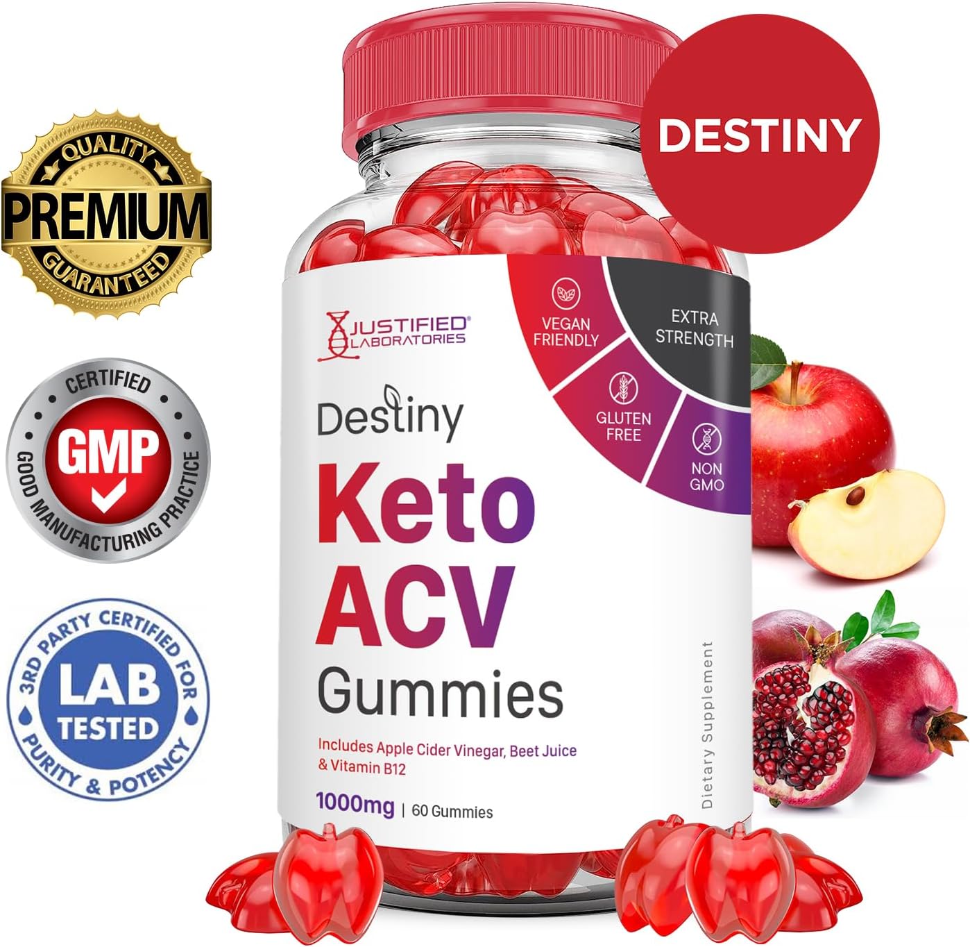 5-pack-destiny-keto-acv-gummies---1000mg-advanced-formula-with-pomegranate-beet-juice-powder-b12---vegan-non-gmo---300-gummies-2