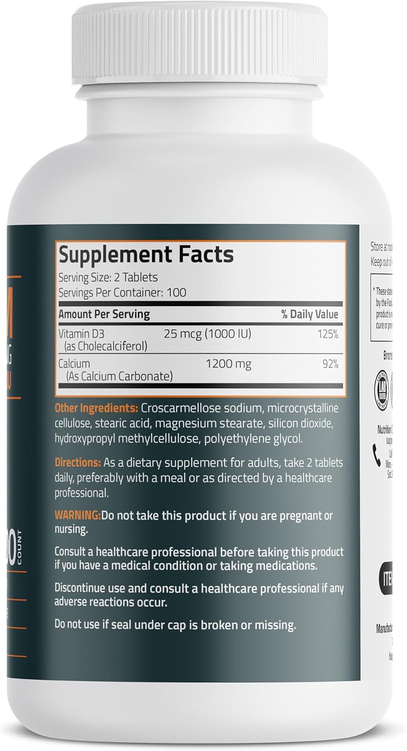 high-potency-bronson-calcium-with-vitamin-d3---1200mg-per-serving-1000-iu-non-gmo-200-tablets-2