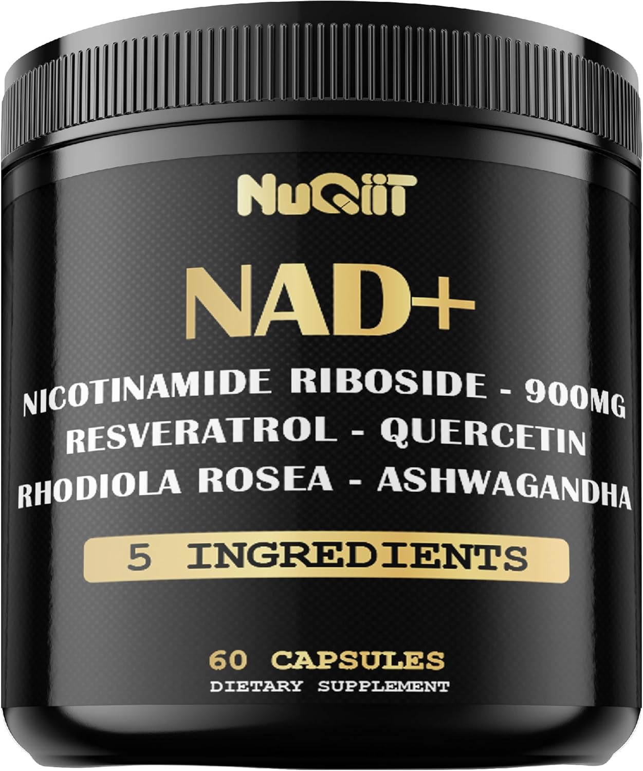 NUQIIT NAD+ Supplement 900mg with Resveratrol, Quercetin, Turmeric, Rhodiola Rosea - Cellular Energy & Repair for Vitality and Healthy Aging - 60 Count - Espot.com.au