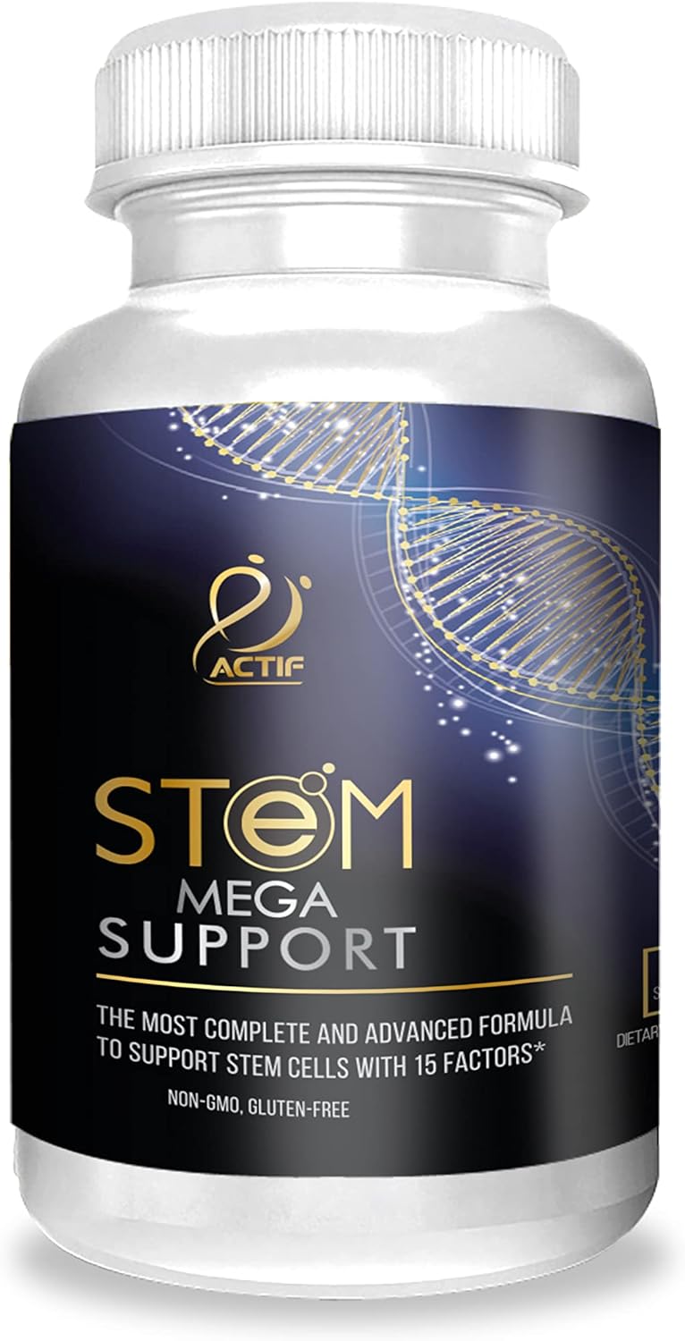 ACTIF Stem Cell Mega Support Supplement - 15 Factors, Non-GMO, 60 Day Supply, USA-Made - Espot.com.au