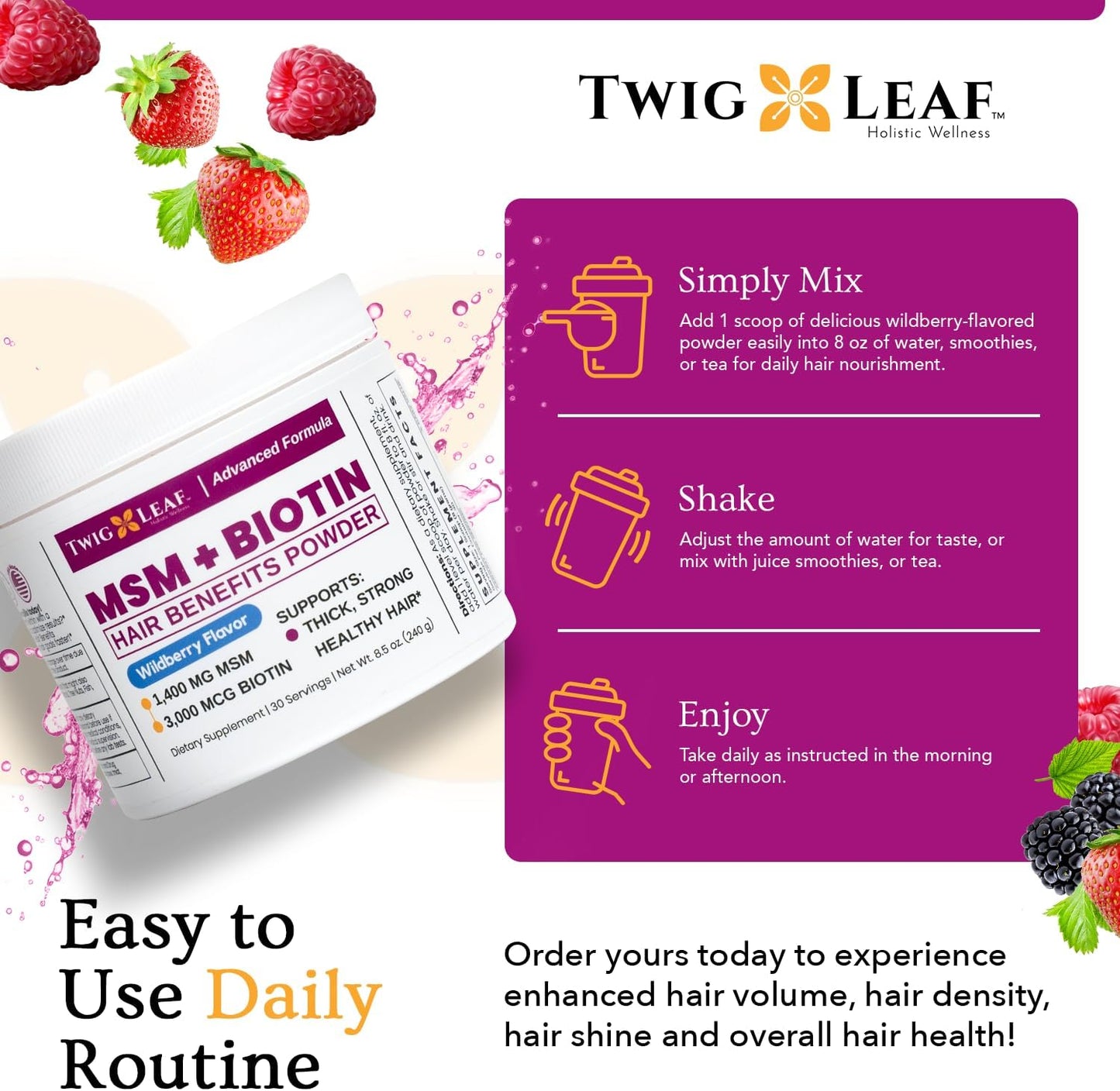 wildberry-hair-growth-powder-with-msm-biotin-vitamin-c---hair-supplement-for-women-men---gluten-free---30-servings-4