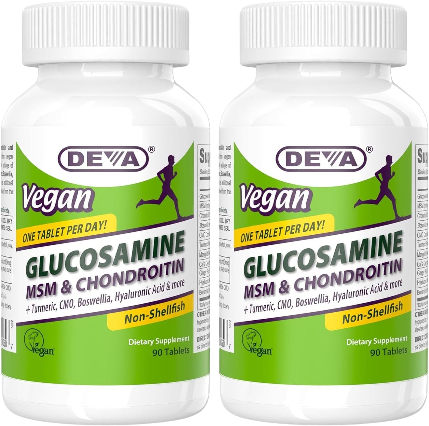 Vegan Glucosamine MSM & Chondroitin with Turmeric, CMO, Boswellia, Hyaluronic Acid - Non-Animal Formula, 90 Tablets x 2 Pack - Espot.com.au