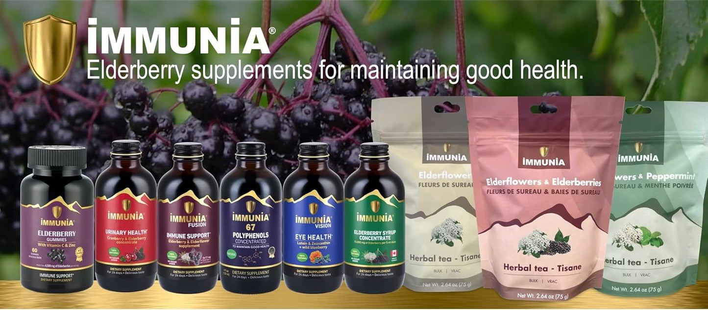 Immunia Fusion - Immune Support Formula with Elderberries, Elderflowers, and Blue Fruits - Antioxidant-Rich Concentrated Blend (1-Pack) - Espot.com.au