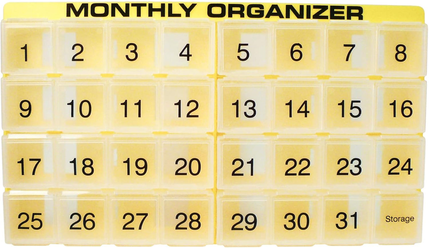 promed-supplies-31-day-monthly-pill-organizer-with-31-compartments-tray-and-8-removable-compartments---yellow-color-1